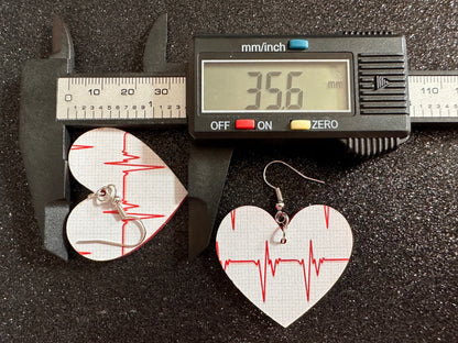 Heart Rate Chart Earrings: Laser Cut Acrylic Earrings, Medical Heart Health, Heart Zone, Nurse, Doctor, Syringe, Best Gifts for Her/Him/Them