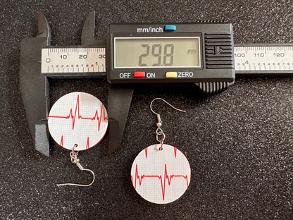 Heart Rate Chart Earrings: Laser Cut Acrylic Earrings, Medical Heart Health, Heart Zone, Nurse, Doctor, Syringe, Best Gifts for Her/Him/Them
