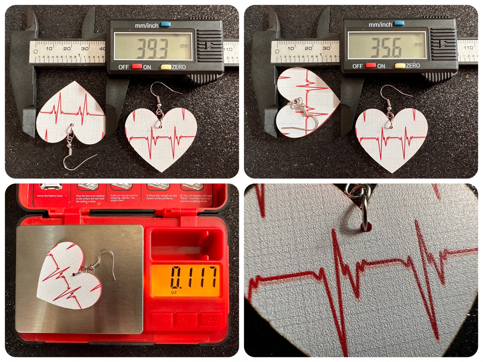 Heart Rate Chart Earrings: Laser Cut Acrylic Earrings, Medical Heart Health, Heart Zone, Nurse, Doctor, Syringe, Best Gifts for Her/Him/Them