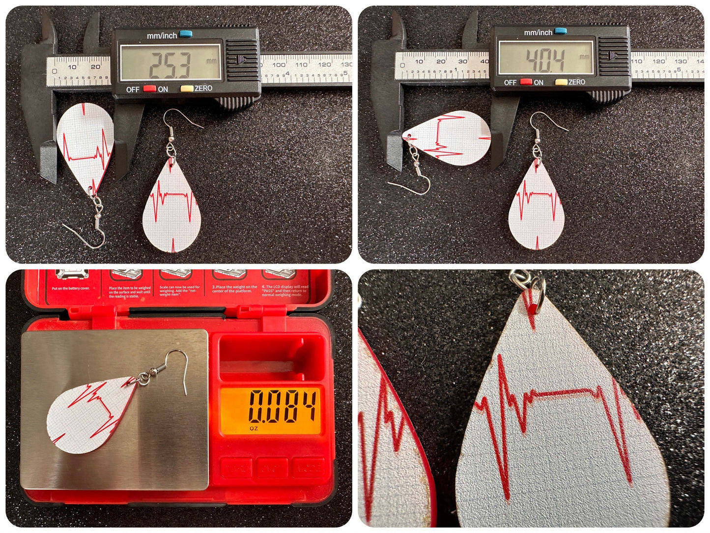 Heart Rate Chart Earrings: Laser Cut Acrylic Earrings, Medical Heart Health, Heart Zone, Nurse, Doctor, Syringe, Best Gifts for Her/Him/Them