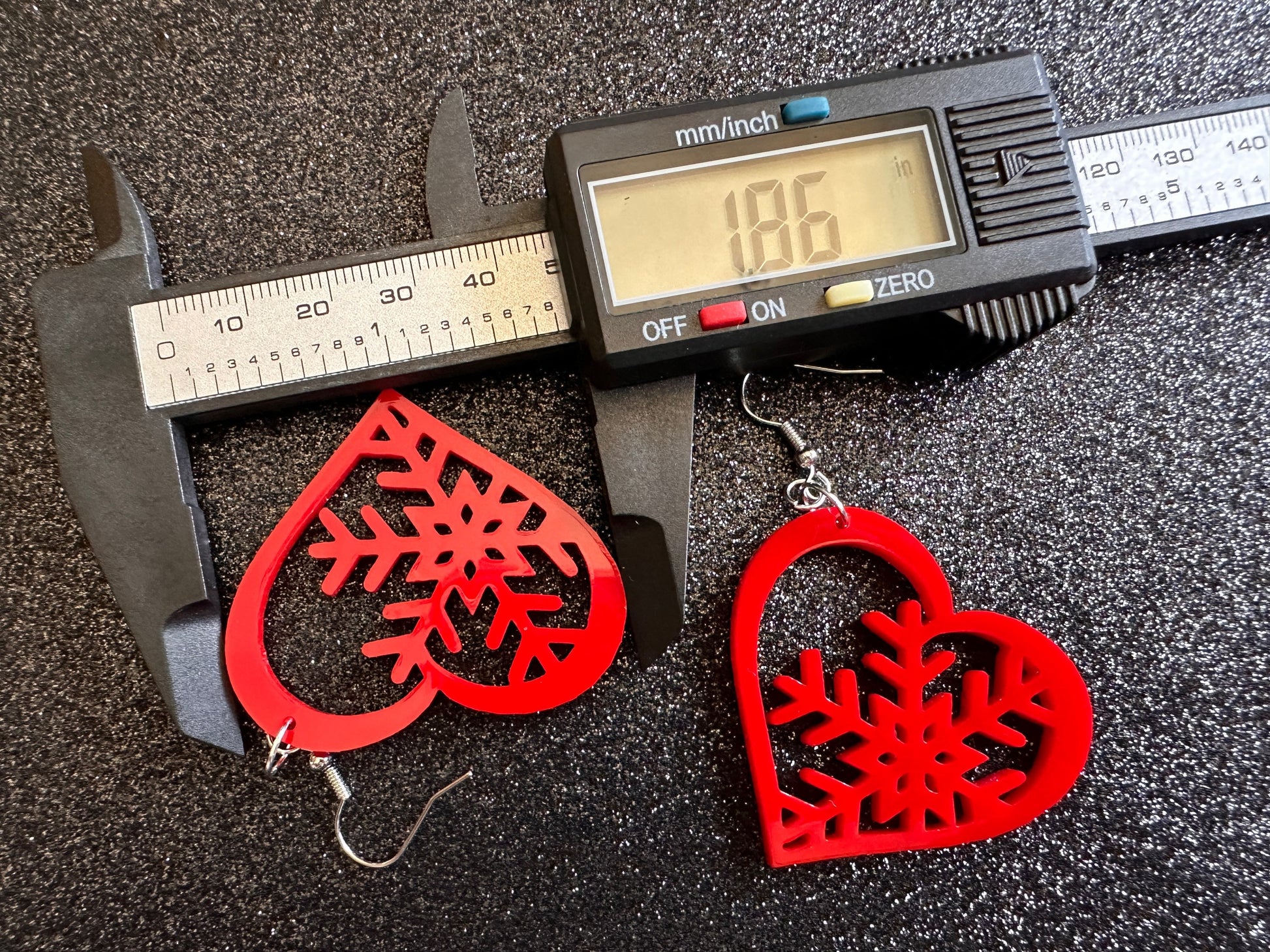Heart Snowflake Earrings: Laser Cut Acrylic Snowflakes in Hearts, Stormy Weather, Snowing, Love Snow, Winter, Best Gifts for Her/Him/Them