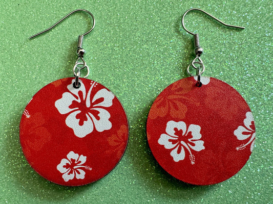 Hibiscus Earrings: Laser Cut Acrylic Flowers, Floral, Flowers, Hawaii, Hawaiian, Tropical, Summer Vibes, Best Gifts for Her/Him/Them