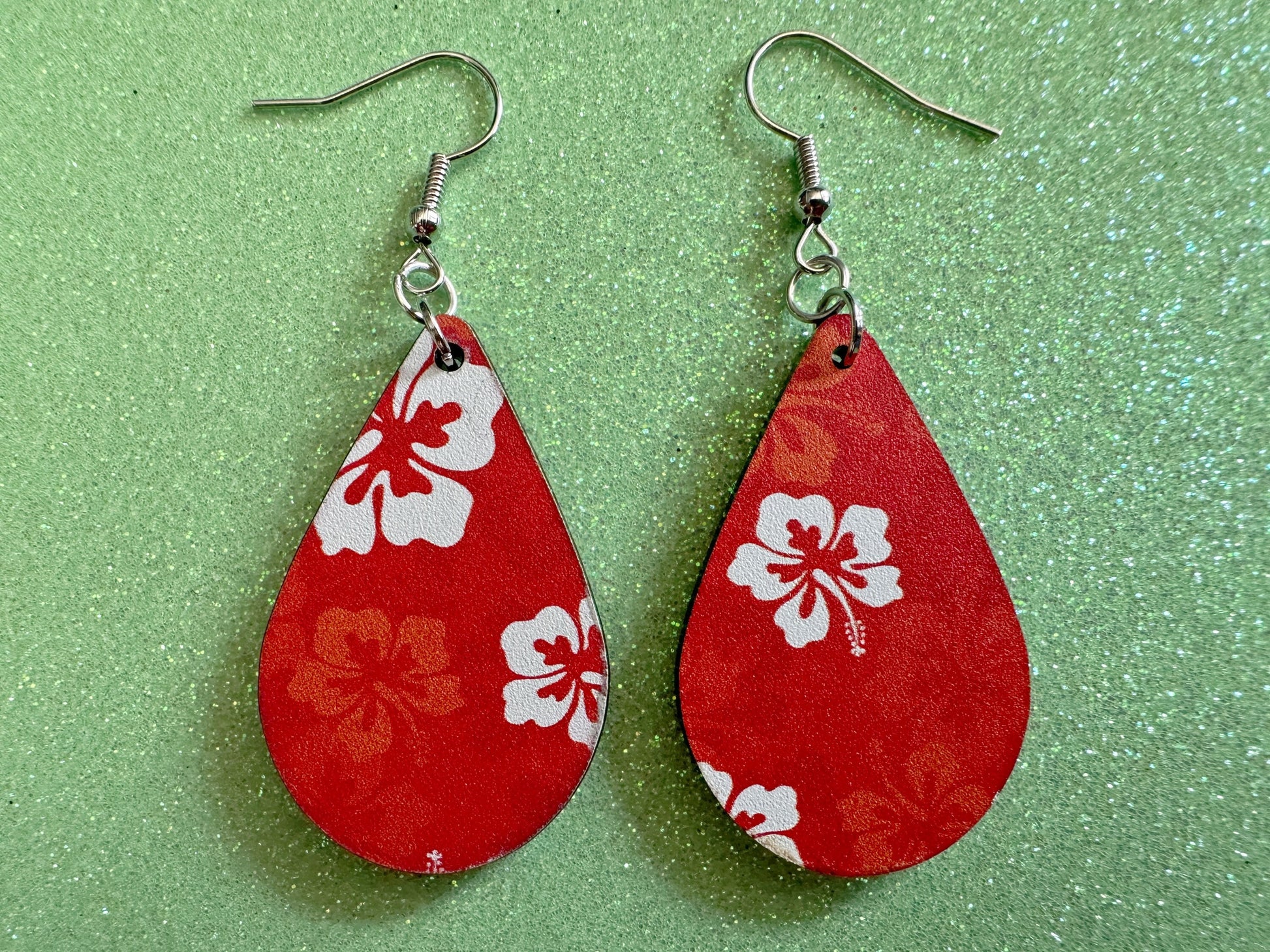 Hibiscus Earrings: Laser Cut Acrylic Flowers, Floral, Flowers, Hawaii, Hawaiian, Tropical, Summer Vibes, Best Gifts for Her/Him/Them