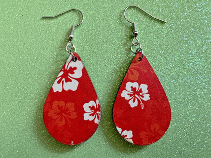Hibiscus Earrings: Laser Cut Acrylic Flowers, Floral, Flowers, Hawaii, Hawaiian, Tropical, Summer Vibes, Best Gifts for Her/Him/Them