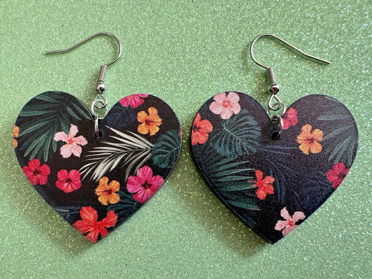 Hibiscus Earrings: Laser Cut Acrylic Flowers, Floral, Flowers, Hawaii, Hawaiian, Tropical, Summer Vibes, Best Gifts for Her/Him/Them