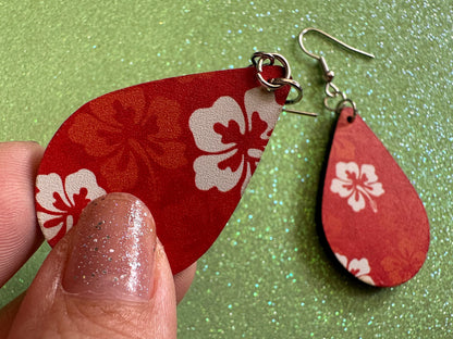 Hibiscus Earrings: Laser Cut Acrylic Flowers, Floral, Flowers, Hawaii, Hawaiian, Tropical, Summer Vibes, Best Gifts for Her/Him/Them