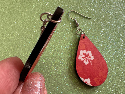 Hibiscus Earrings: Laser Cut Acrylic Flowers, Floral, Flowers, Hawaii, Hawaiian, Tropical, Summer Vibes, Best Gifts for Her/Him/Them