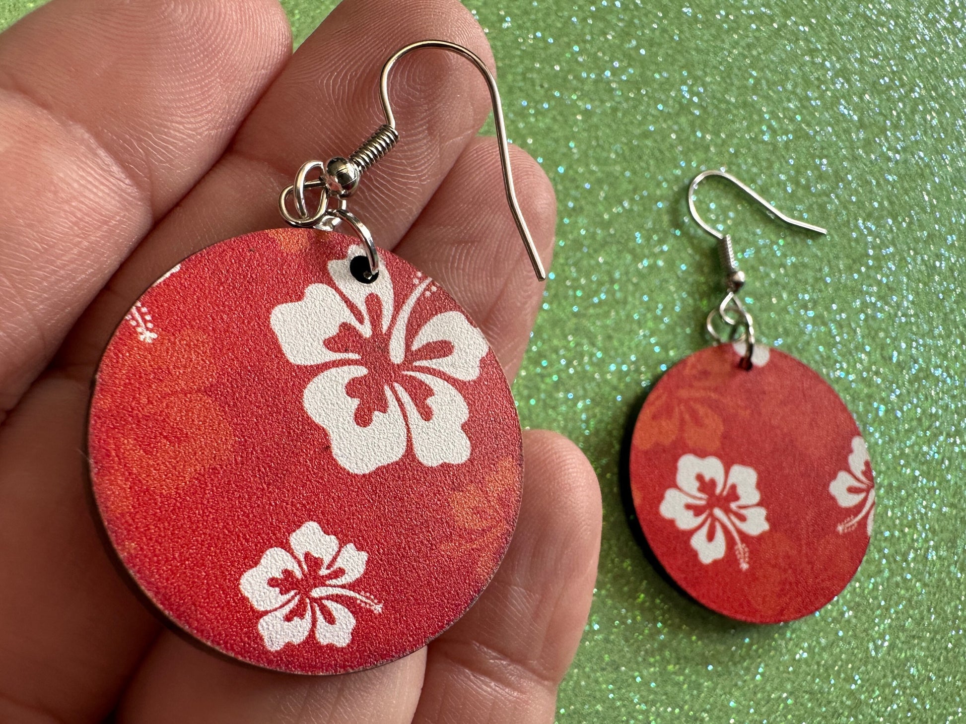 Hibiscus Earrings: Laser Cut Acrylic Flowers, Floral, Flowers, Hawaii, Hawaiian, Tropical, Summer Vibes, Best Gifts for Her/Him/Them