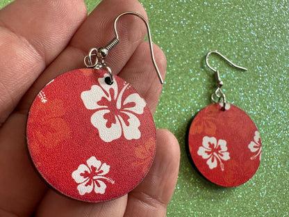 Hibiscus Earrings: Laser Cut Acrylic Flowers, Floral, Flowers, Hawaii, Hawaiian, Tropical, Summer Vibes, Best Gifts for Her/Him/Them