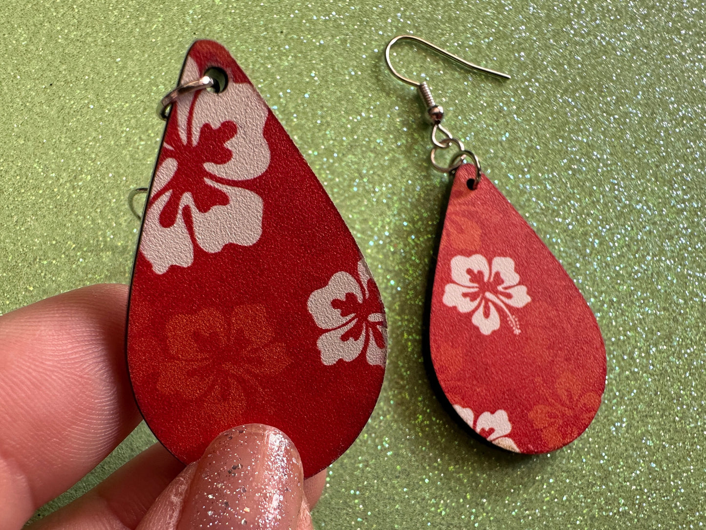 Hibiscus Earrings: Laser Cut Acrylic Flowers, Floral, Flowers, Hawaii, Hawaiian, Tropical, Summer Vibes, Best Gifts for Her/Him/Them