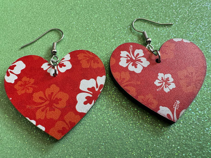 Hibiscus Earrings: Laser Cut Acrylic Flowers, Floral, Flowers, Hawaii, Hawaiian, Tropical, Summer Vibes, Best Gifts for Her/Him/Them