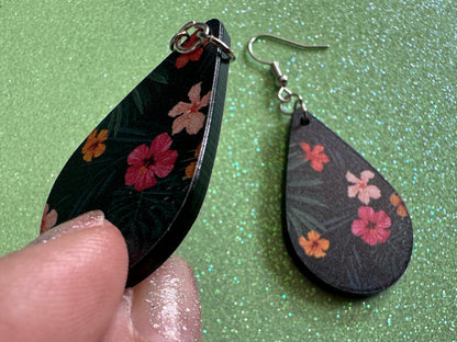 Hibiscus Earrings: Laser Cut Acrylic Flowers, Floral, Flowers, Hawaii, Hawaiian, Tropical, Summer Vibes, Best Gifts for Her/Him/Them