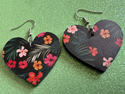 Hibiscus Earrings: Laser Cut Acrylic Flowers, Floral, Flowers, Hawaii, Hawaiian, Tropical, Summer Vibes, Best Gifts for Her/Him/Them