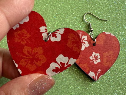 Hibiscus Earrings: Laser Cut Acrylic Flowers, Floral, Flowers, Hawaii, Hawaiian, Tropical, Summer Vibes, Best Gifts for Her/Him/Them