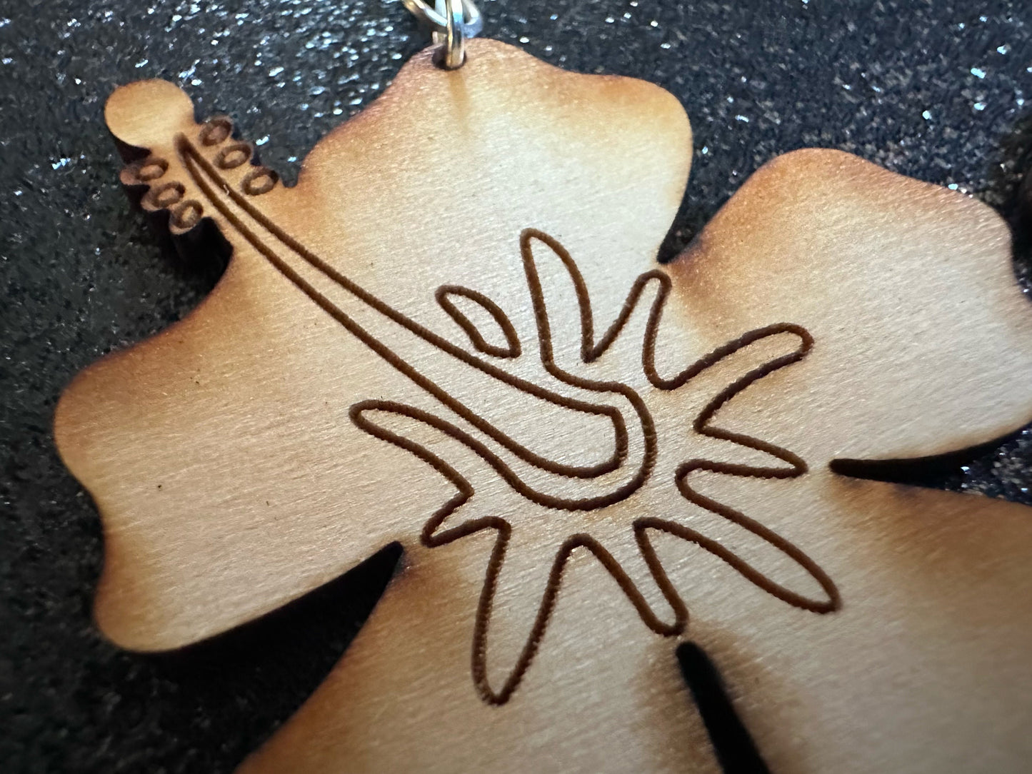 Hibiscus Earrings: Laser Cut Wooden Flowers, Florals, Flowers, Hawaii, Summer Vibes, Best Gifts for Her/Him/Them