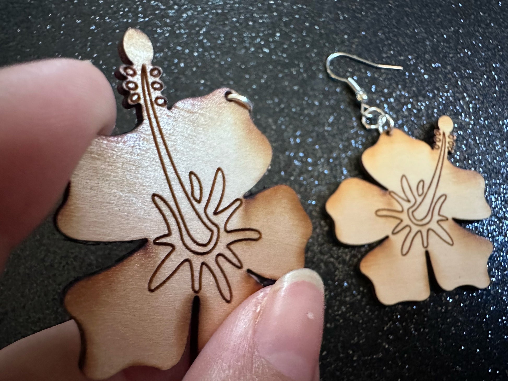 Hibiscus Earrings: Laser Cut Wooden Flowers, Florals, Flowers, Hawaii, Summer Vibes, Best Gifts for Her/Him/Them
