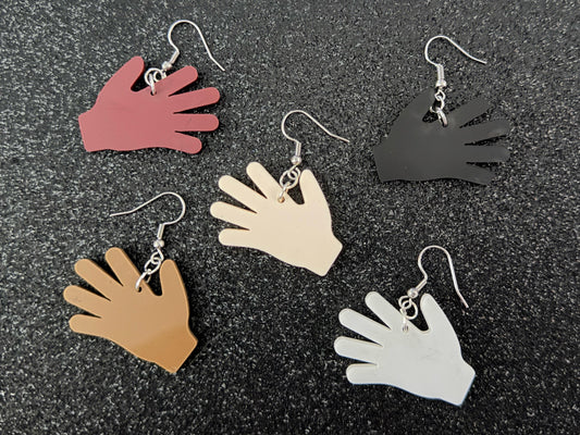 High Five Earrings: Laser Cut Acrylic Hand Earrings, Anatomy, Lend a Hand, Five Fingers, Palm, Slap, Hands, Best Gift For Her/Him/Them
