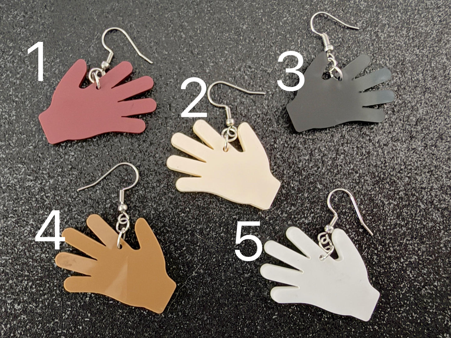 High Five Earrings: Laser Cut Acrylic Hand Earrings, Anatomy, Lend a Hand, Five Fingers, Palm, Slap, Hands, Best Gift For Her/Him/Them