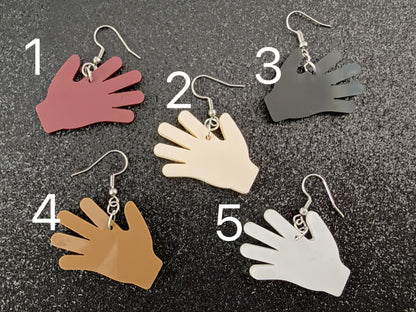 High Five Earrings: Laser Cut Acrylic Hand Earrings, Anatomy, Lend a Hand, Five Fingers, Palm, Slap, Hands, Best Gift For Her/Him/Them