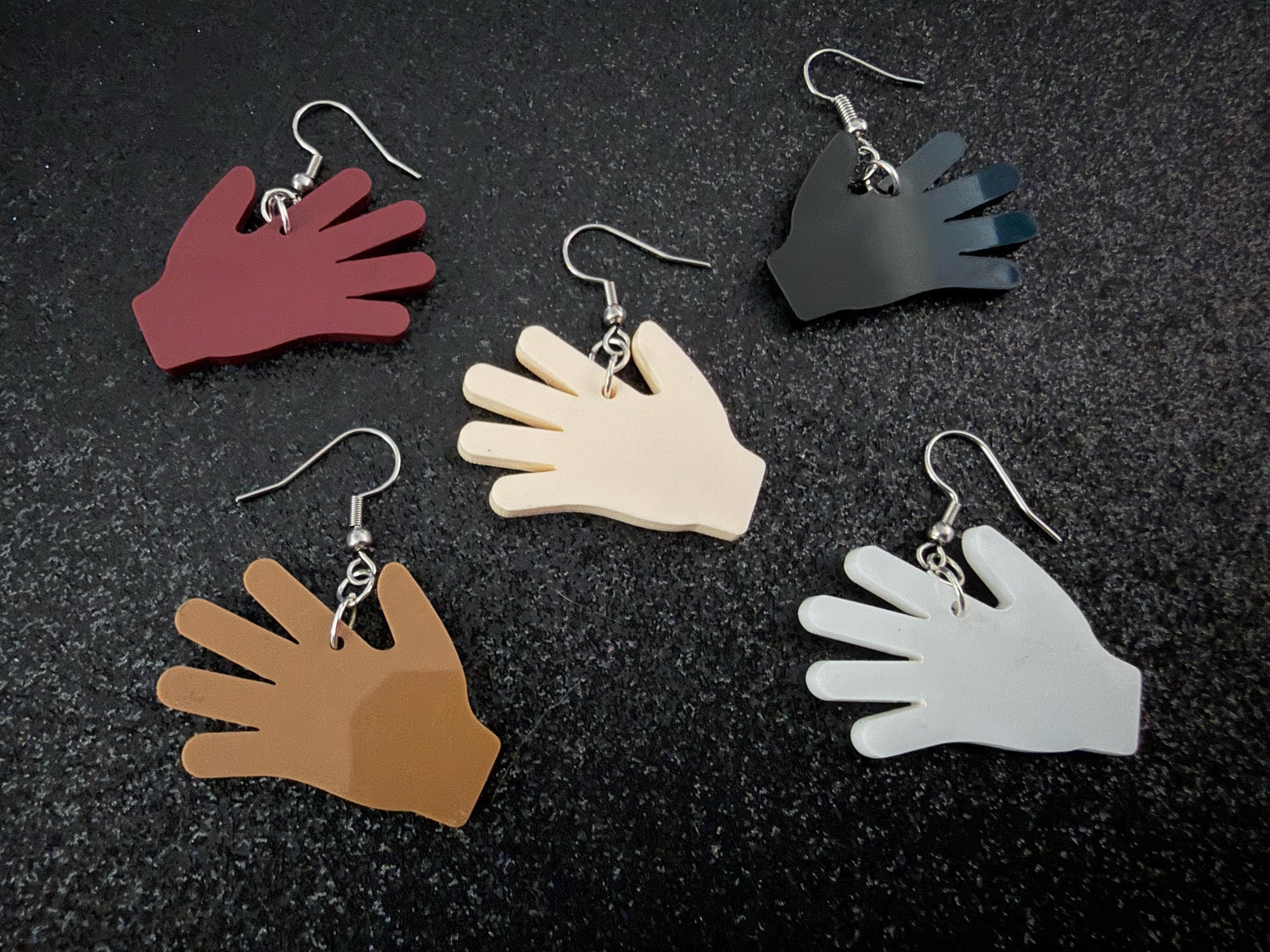 High Five Earrings: Laser Cut Acrylic Hand Earrings, Anatomy, Lend a Hand, Five Fingers, Palm, Slap, Hands, Best Gift For Her/Him/Them