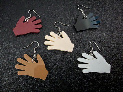 High Five Earrings: Laser Cut Acrylic Hand Earrings, Anatomy, Lend a Hand, Five Fingers, Palm, Slap, Hands, Best Gift For Her/Him/Them