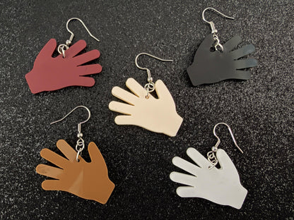 High Five Earrings: Laser Cut Acrylic Hand Earrings, Anatomy, Lend a Hand, Five Fingers, Palm, Slap, Hands, Best Gift For Her/Him/Them