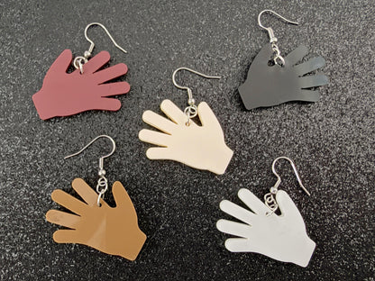 High Five Earrings: Laser Cut Acrylic Hand Earrings, Anatomy, Lend a Hand, Five Fingers, Palm, Slap, Hands, Best Gift For Her/Him/Them