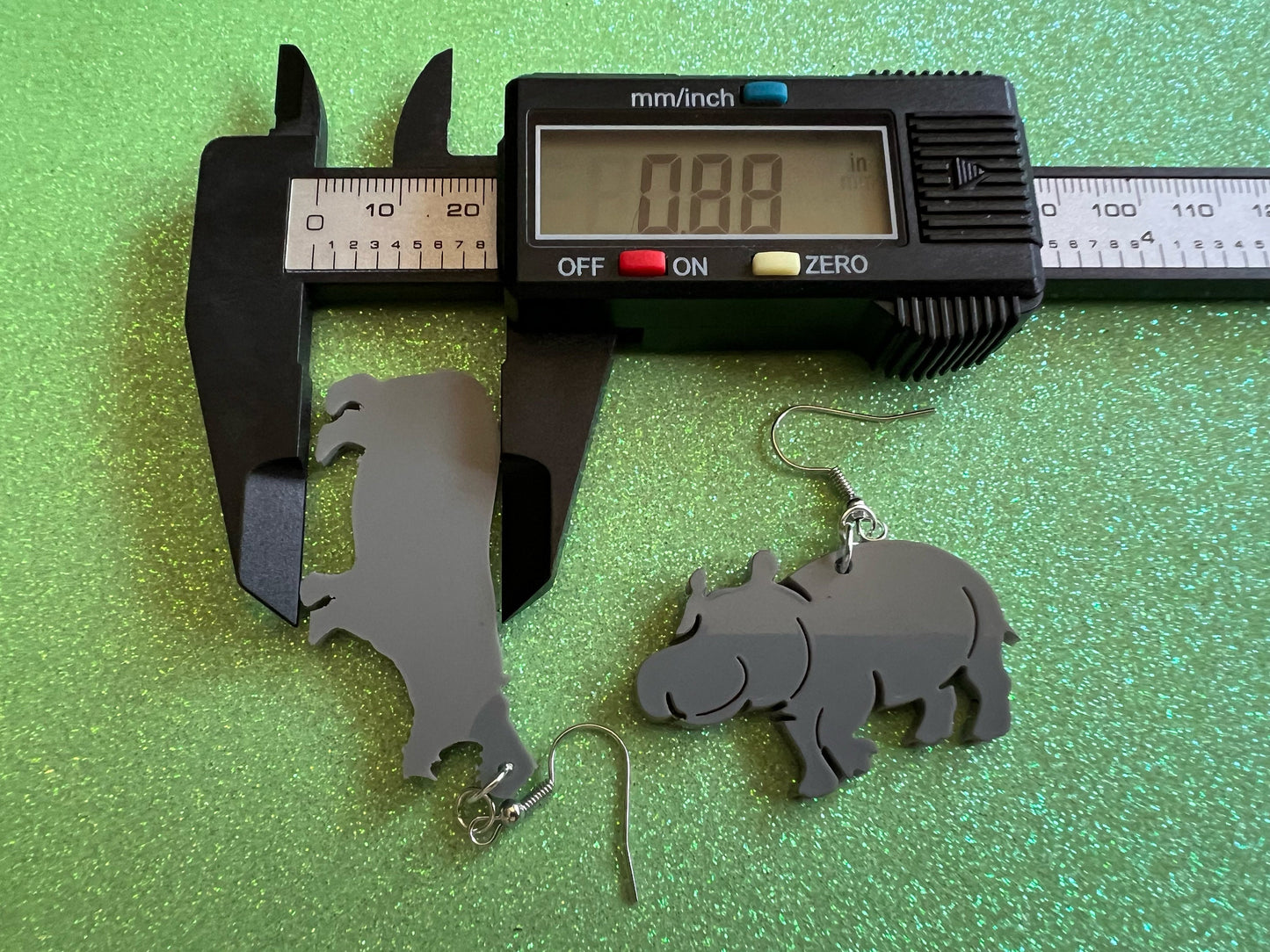 Hippo Earrings: Laser Cut Acrylic Hippopotamuses, Simple Hippo Outline, Hippo Silhouette, Hippos, Zoo Animals, Best Gifts for Her/Him/Them