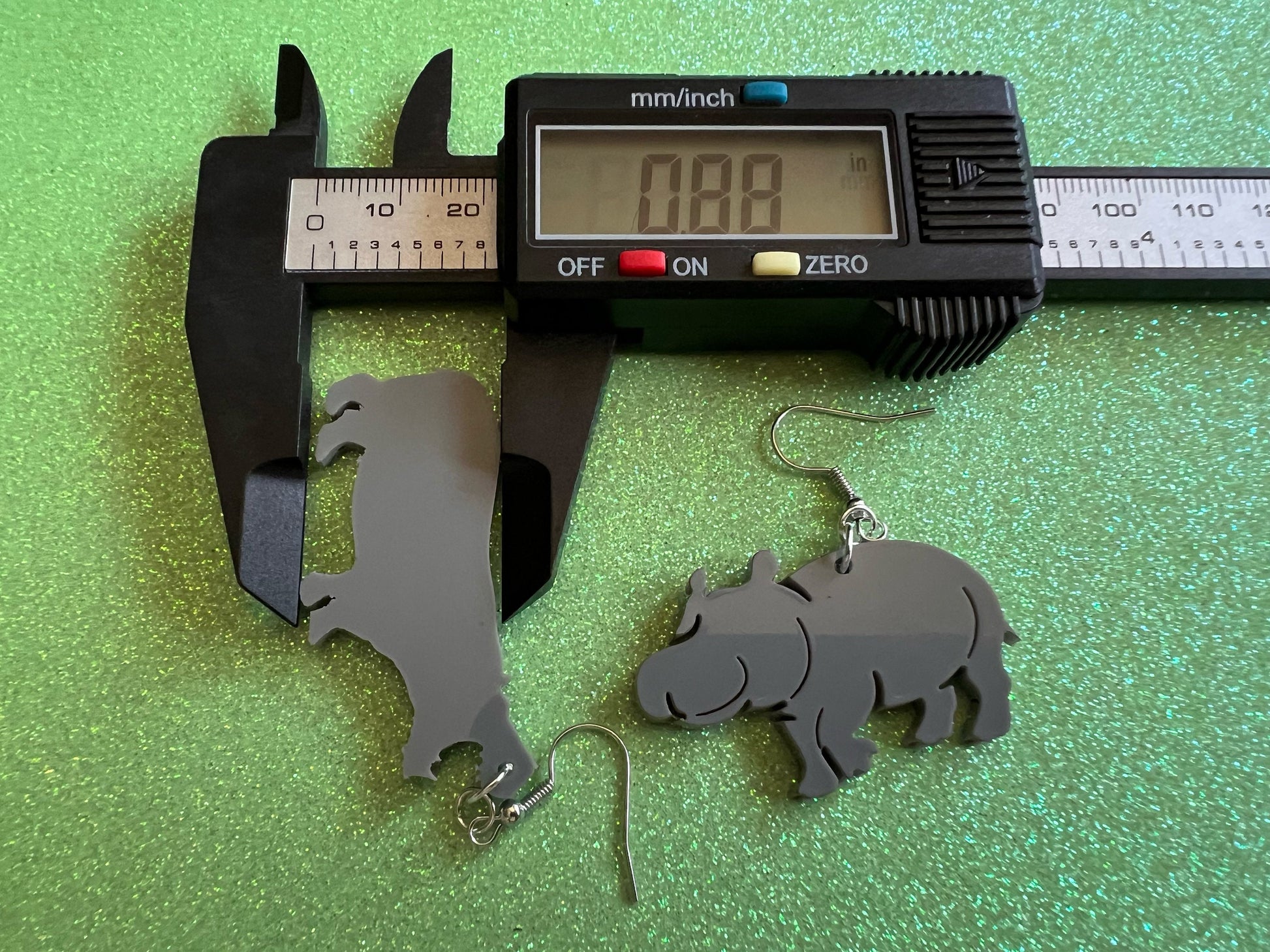 Hippo Earrings: Laser Cut Acrylic Hippopotamuses, Simple Hippo Outline, Hippo Silhouette, Hippos, Zoo Animals, Best Gifts for Her/Him/Them
