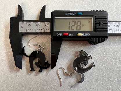 Hissing Cat Earrings: Laser Cut Acrylic Black Cats, Halloween, Holiday, Feline, Kitty, Horror, Scary, Spooky, Best Gifts for Her/Him/Them