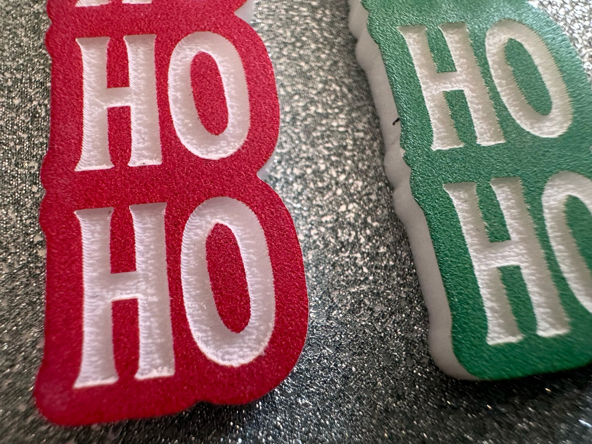 Ho Ho Ho Earrings: Laser Cut Acrylic Christmas Earrings, Xmas, X-mas, Winter Holidays, Santa Claus, Presents, Best Gifts for Her/Him/Them