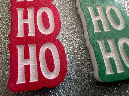 Ho Ho Ho Earrings: Laser Cut Acrylic Christmas Earrings, Xmas, X-mas, Winter Holidays, Santa Claus, Presents, Best Gifts for Her/Him/Them