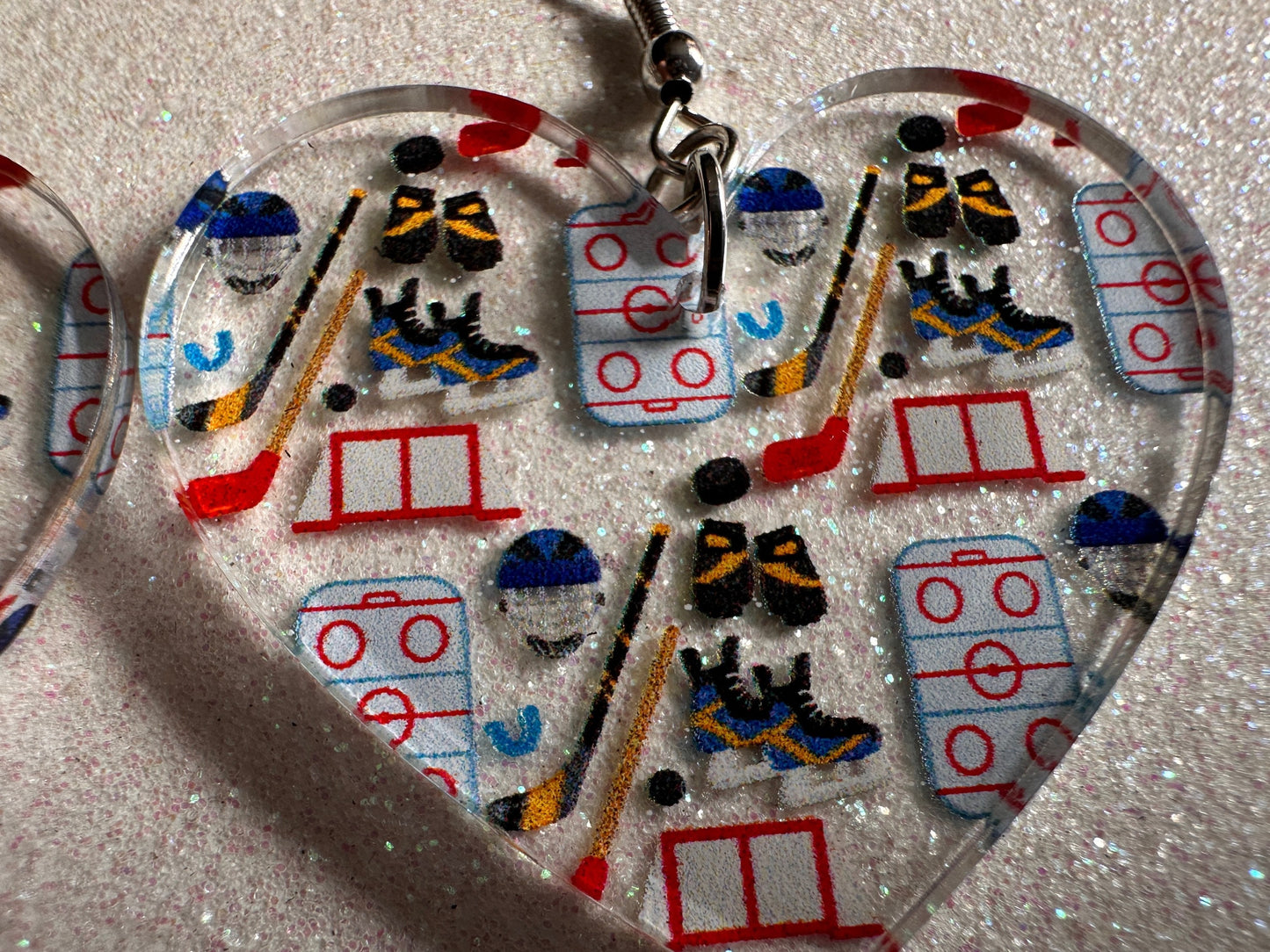 Hockey Earrings: Laser Cut Acrylic Earrings, Ice Skate, Ice Hockey, Goal, Ice Skating, Sports, Winter Sports, Best Gifts for Her/Him/Them