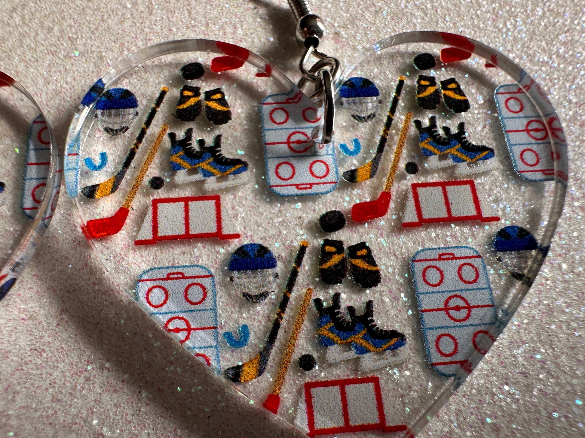 Hockey Earrings: Laser Cut Acrylic Earrings, Ice Skate, Ice Hockey, Goal, Ice Skating, Sports, Winter Sports, Best Gifts for Her/Him/Them