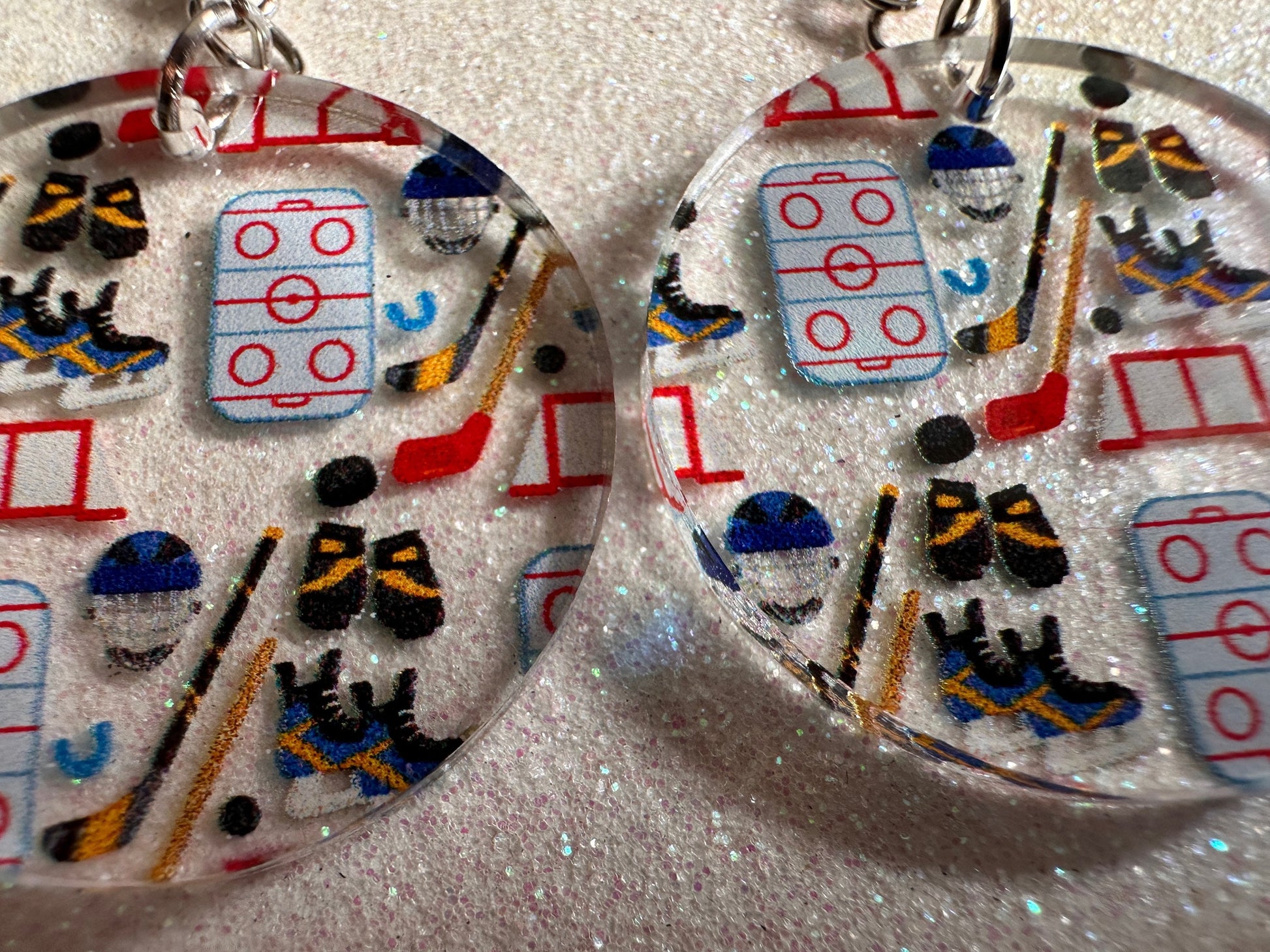 Hockey Earrings: Laser Cut Acrylic Earrings, Ice Skate, Ice Hockey, Goal, Ice Skating, Sports, Winter Sports, Best Gifts for Her/Him/Them