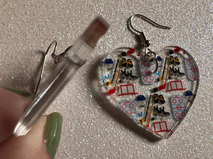 Hockey Earrings: Laser Cut Acrylic Earrings, Ice Skate, Ice Hockey, Goal, Ice Skating, Sports, Winter Sports, Best Gifts for Her/Him/Them
