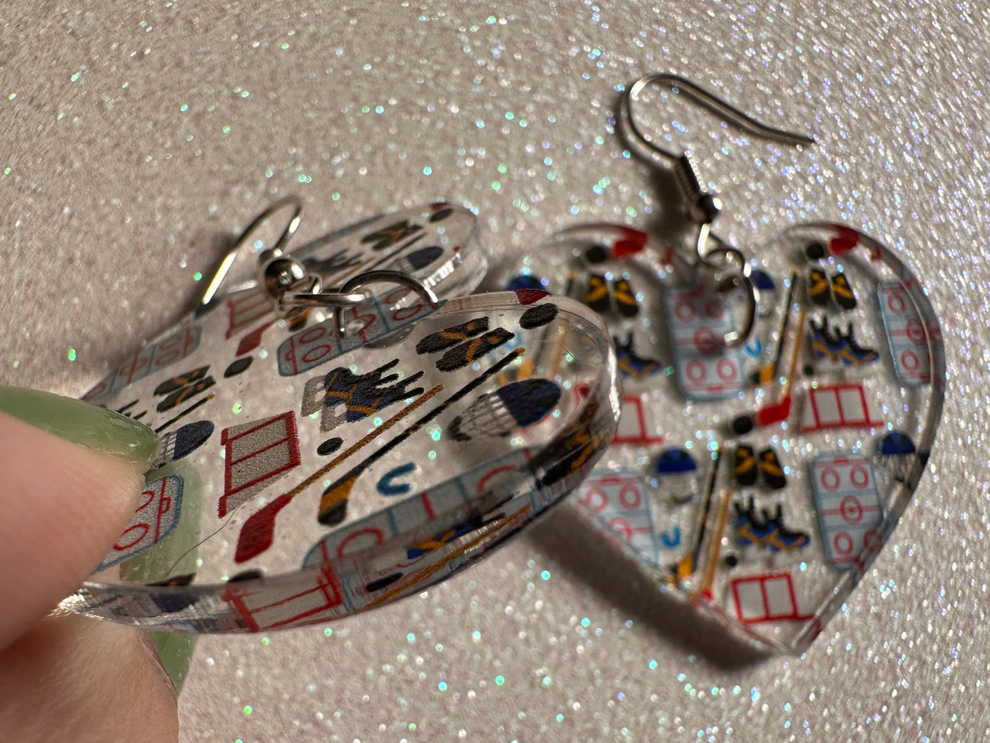 Hockey Earrings: Laser Cut Acrylic Earrings, Ice Skate, Ice Hockey, Goal, Ice Skating, Sports, Winter Sports, Best Gifts for Her/Him/Them
