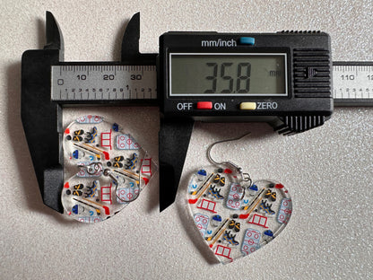 Hockey Earrings: Laser Cut Acrylic Earrings, Ice Skate, Ice Hockey, Goal, Ice Skating, Sports, Winter Sports, Best Gifts for Her/Him/Them