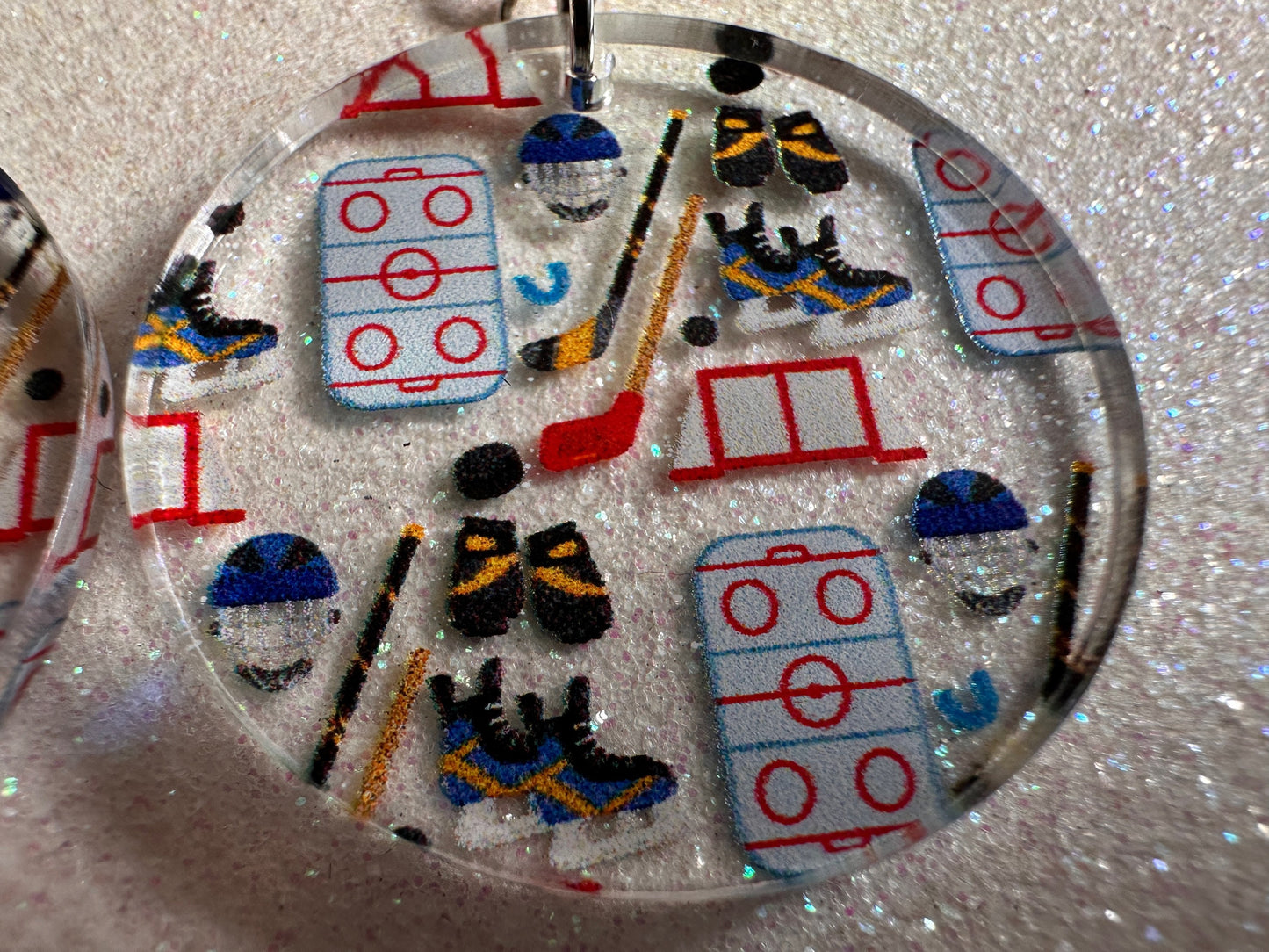 Hockey Earrings: Laser Cut Acrylic Earrings, Ice Skate, Ice Hockey, Goal, Ice Skating, Sports, Winter Sports, Best Gifts for Her/Him/Them