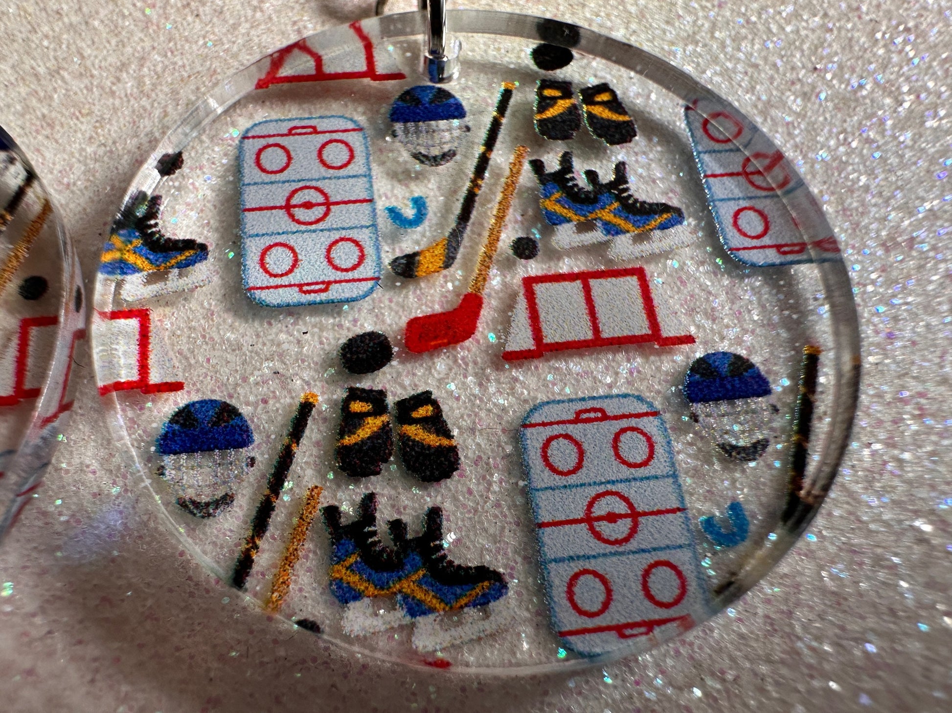 Hockey Earrings: Laser Cut Acrylic Earrings, Ice Skate, Ice Hockey, Goal, Ice Skating, Sports, Winter Sports, Best Gifts for Her/Him/Them