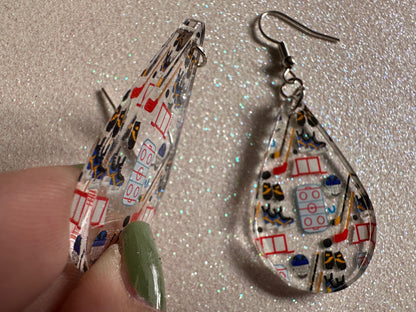 Hockey Earrings: Laser Cut Acrylic Earrings, Ice Skate, Ice Hockey, Goal, Ice Skating, Sports, Winter Sports, Best Gifts for Her/Him/Them