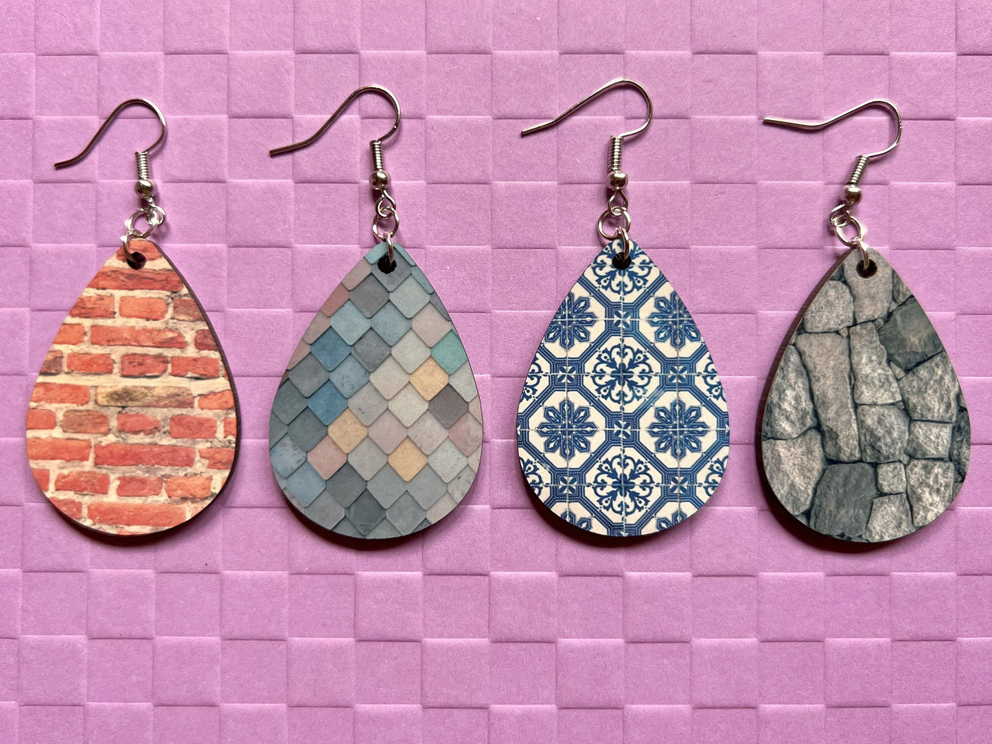 Home Improvement Earrings: Construction, Brick, Rock, Tile, DIY, Sublimated, Best Gifts for Her/Him/Them