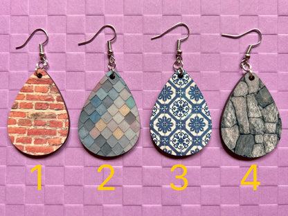 Home Improvement Earrings: Construction, Brick, Rock, Tile, DIY, Sublimated, Best Gifts for Her/Him/Them