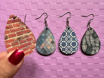 Home Improvement Earrings: Construction, Brick, Rock, Tile, DIY, Sublimated, Best Gifts for Her/Him/Them