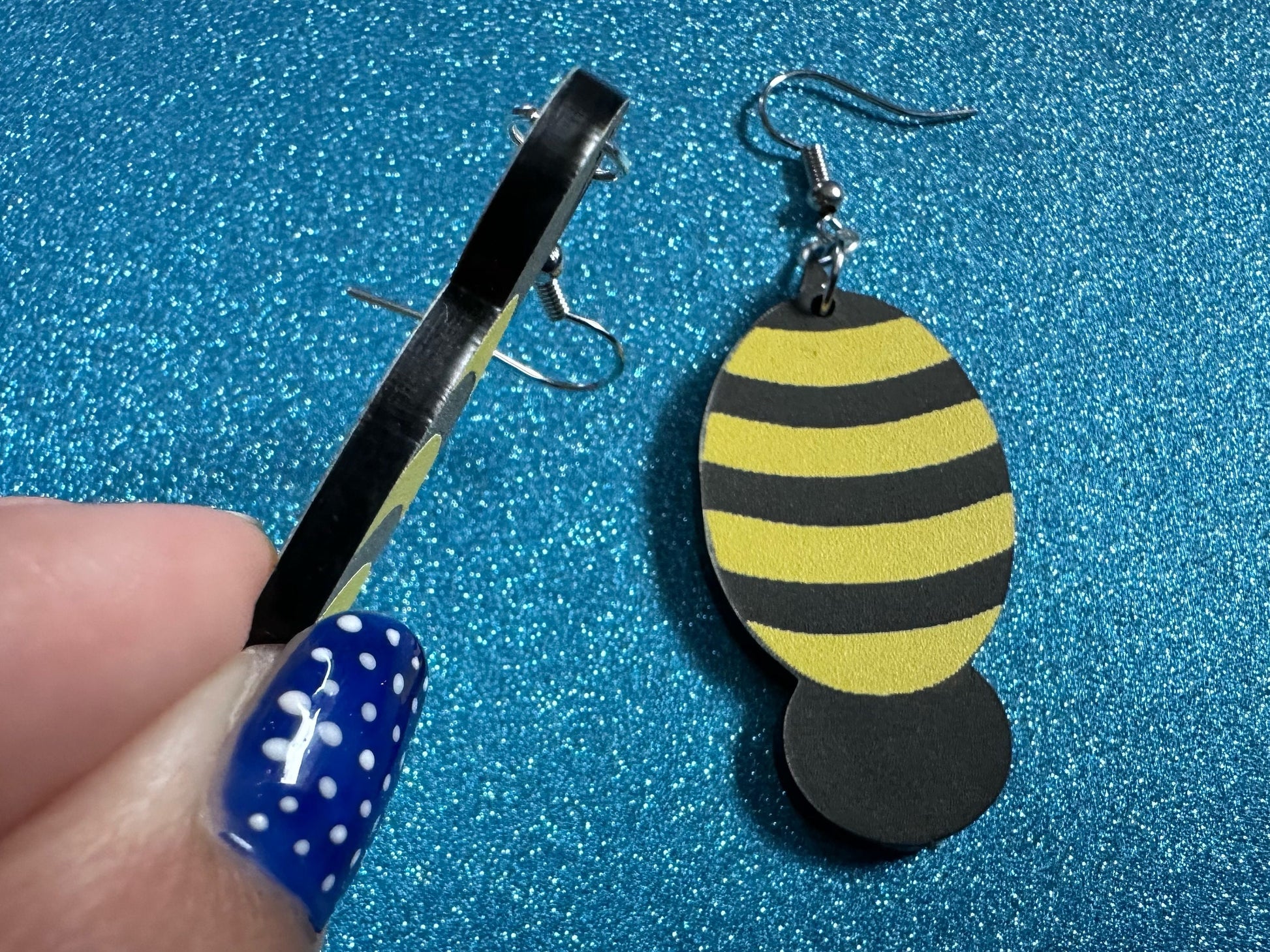 Honey Bee Earrings: Laser Cut Acrylic Bees, Wasps, Spicy Sky Raisins, Bumblebees, Insect, Honeybees, Insects, Best Gifts for Her/Him/Them