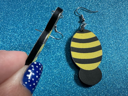 Honey Bee Earrings: Laser Cut Acrylic Bees, Wasps, Spicy Sky Raisins, Bumblebees, Insect, Honeybees, Insects, Best Gifts for Her/Him/Them