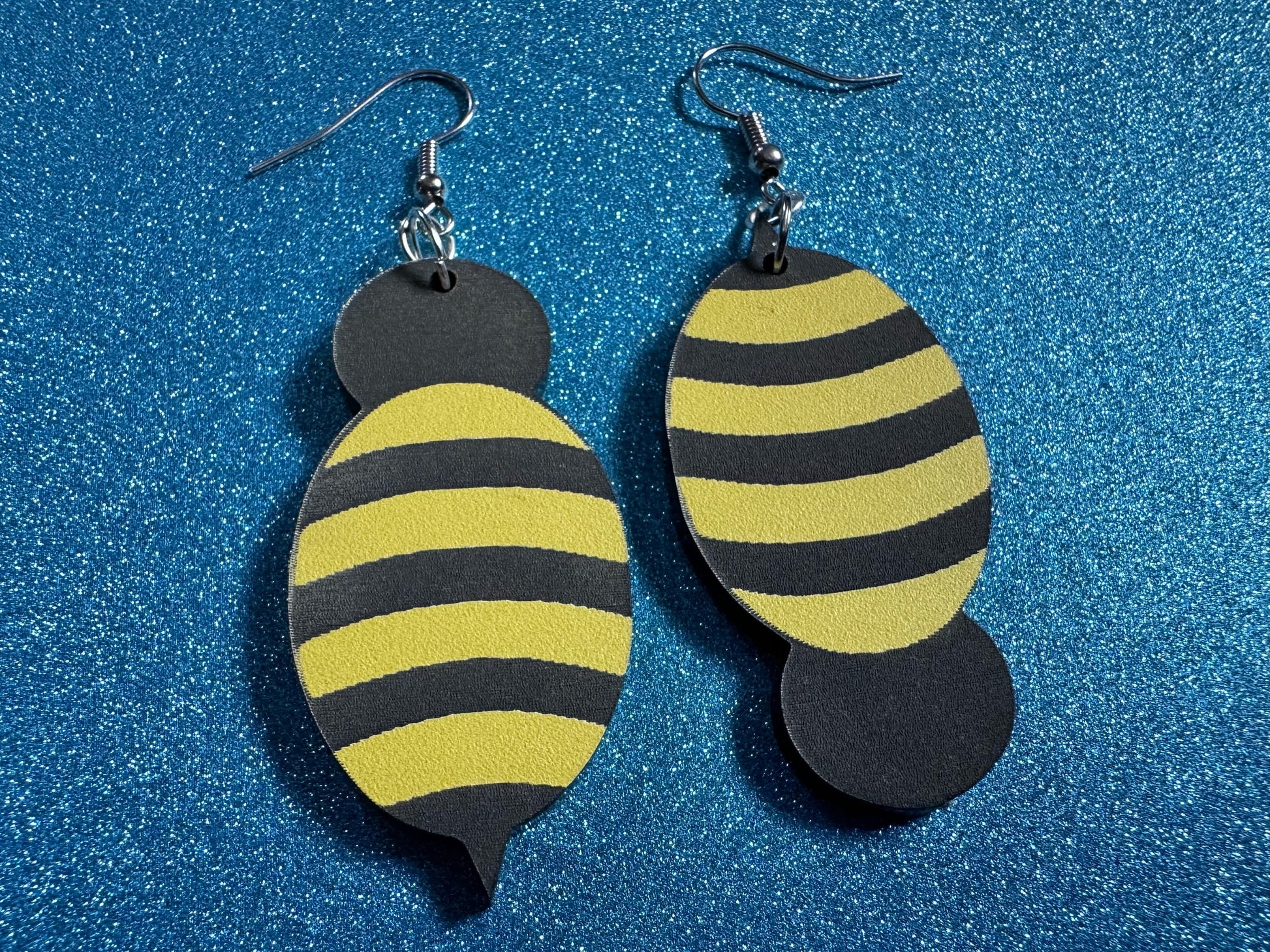 Honey Bee Earrings: Laser Cut Acrylic Bees, Wasps, Spicy Sky Raisins, Bumblebees, Insect, Honeybees, Insects, Best Gifts for Her/Him/Them
