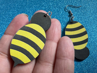 Honey Bee Earrings: Laser Cut Acrylic Bees, Wasps, Spicy Sky Raisins, Bumblebees, Insect, Honeybees, Insects, Best Gifts for Her/Him/Them