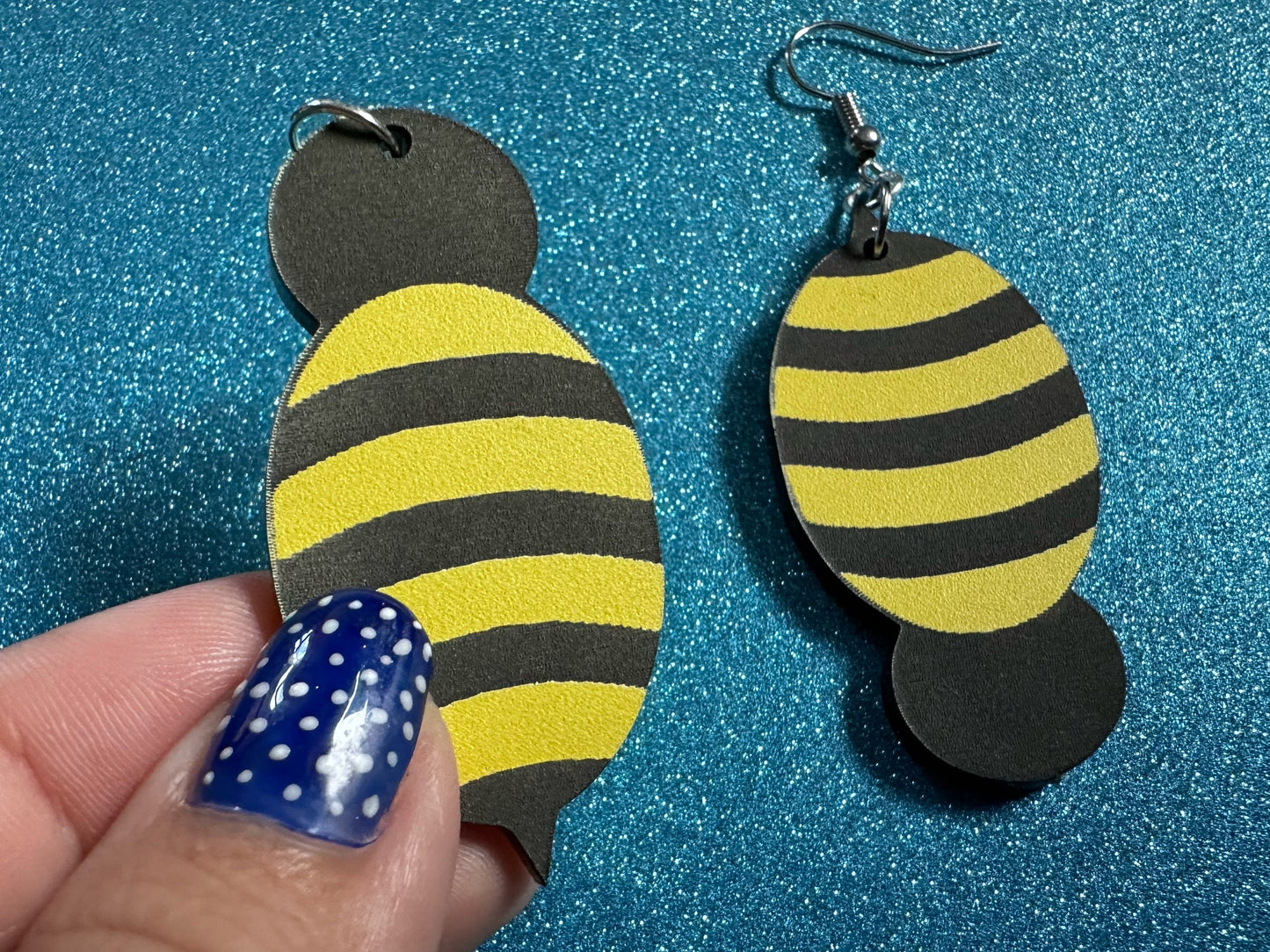 Honey Bee Earrings: Laser Cut Acrylic Bees, Wasps, Spicy Sky Raisins, Bumblebees, Insect, Honeybees, Insects, Best Gifts for Her/Him/Them