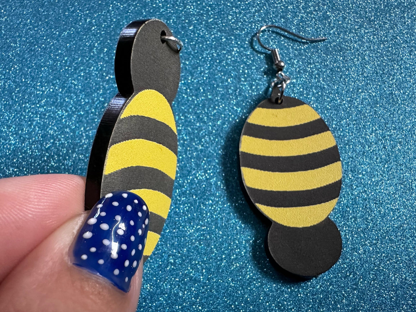 Honey Bee Earrings: Laser Cut Acrylic Bees, Wasps, Spicy Sky Raisins, Bumblebees, Insect, Honeybees, Insects, Best Gifts for Her/Him/Them